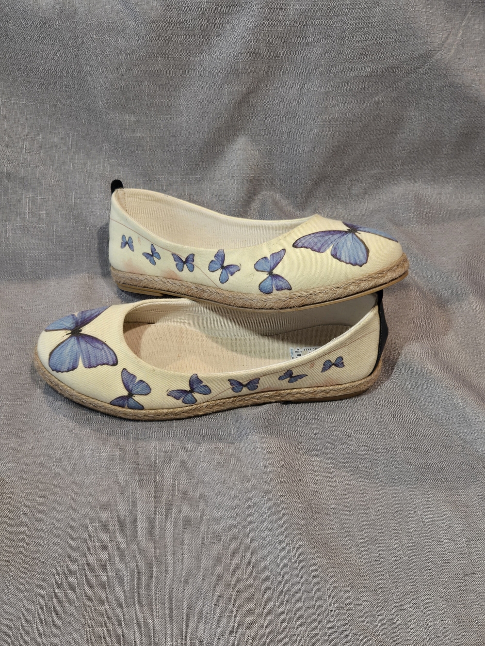 Goby Blue Butterfly Ballerina Flats Size 39 (US 8.5)